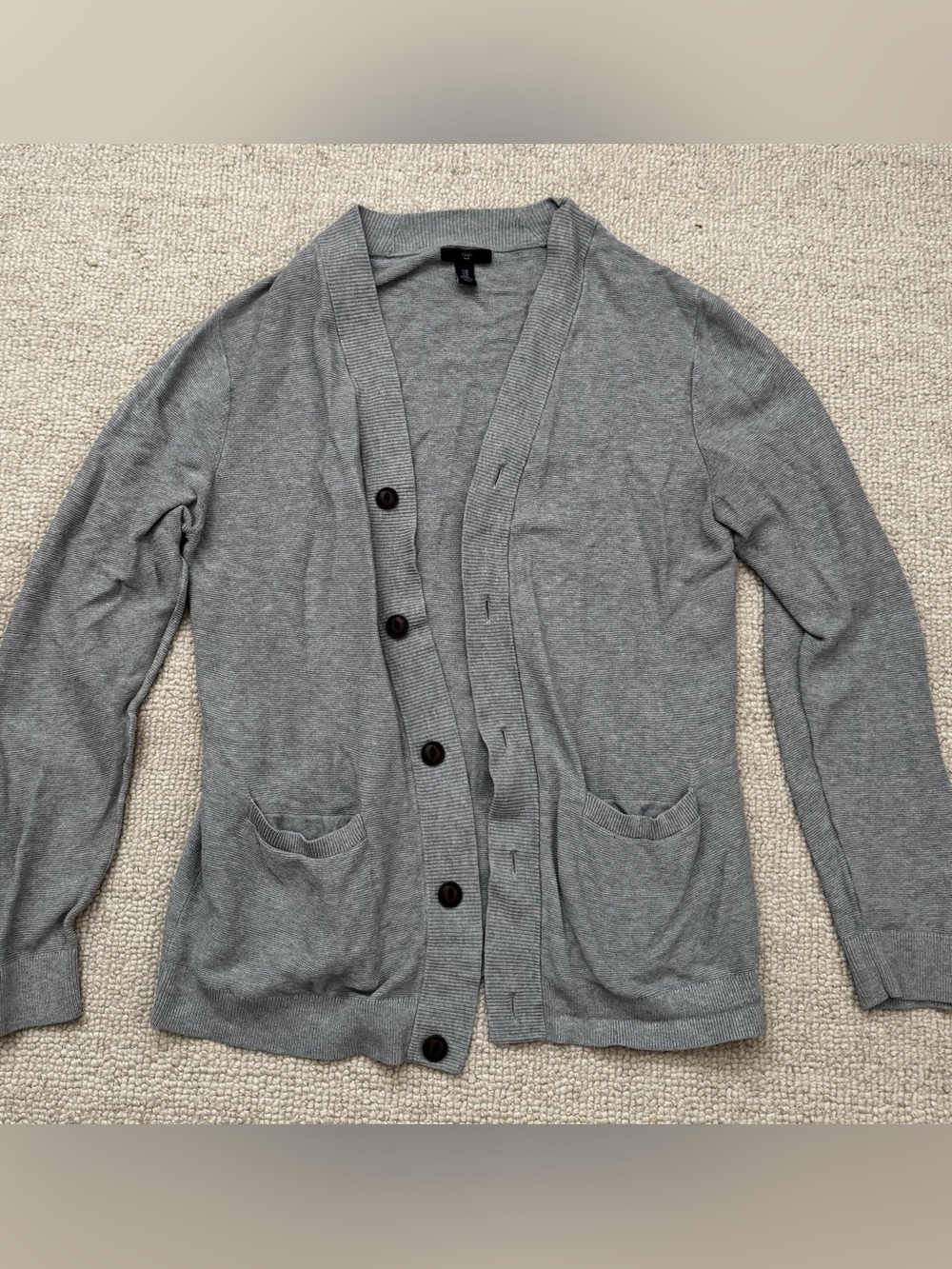 GAP Gray V-Neck Button Cardigan